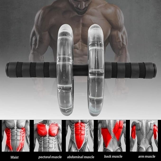 Ab Roller Wheel Fitness Roller Ab Exercise Wheels Kit Push-Up Bar - Home Gym Equipment for Men Women Core Strength Abdominal Exercise