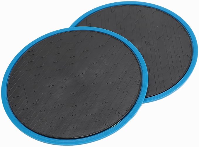 Core Sliders for Full Body Workout, Dual Sided Discs, Compact 7 Inch Round Black - Portable Design, Multi Surface Use, Ideal for Home and Gym Exercise
