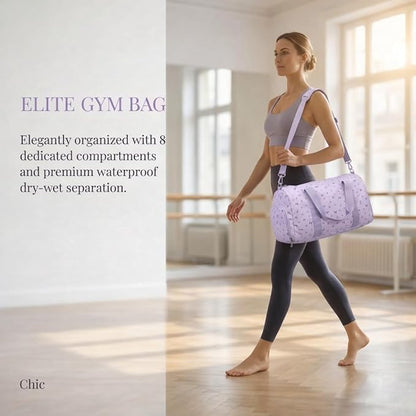 BTOOP Duffle Bag for Gym Sports Women Girls Workout Travel Bag Weekender with Shoe Compartment and Wet Pocket
