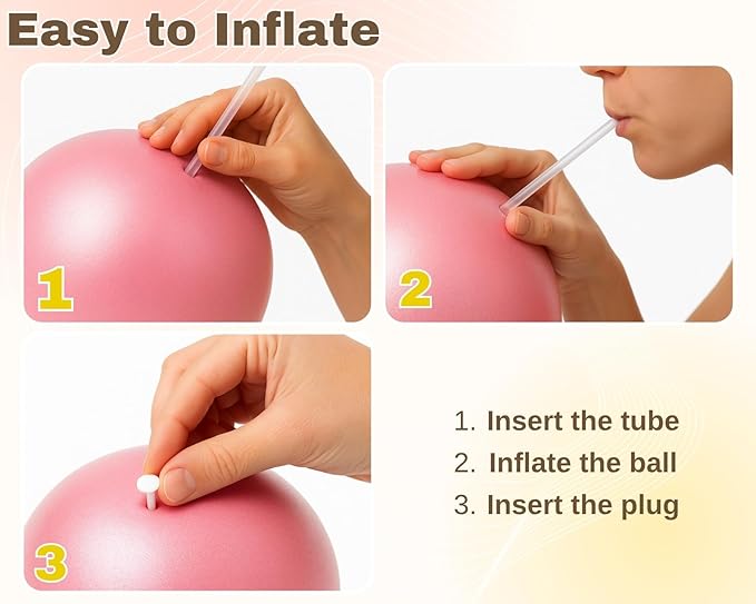 Pilates Ball 9 Inch Yoga Ball Small Exercise Ball for Core Strength Fitness Balance Stability at Home Gym