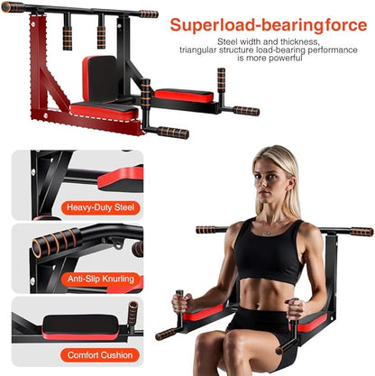 Multifunctional Wall-Mounted Pull-Up Bar – Indoor Horizontal Bar for Home Gym, Chin-Up, Punching Bag, and Exercise Equipment – (require drill holes for installation)