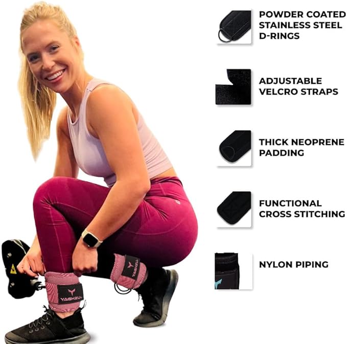 Ankle Straps for Cable Machines Women, Glute Kickback Cable Machine Attachments, Gym Ankle Cuffs, Wrist Cuffs for Workout, Leg Training Accessory, Fitness Gear for Home or Gym