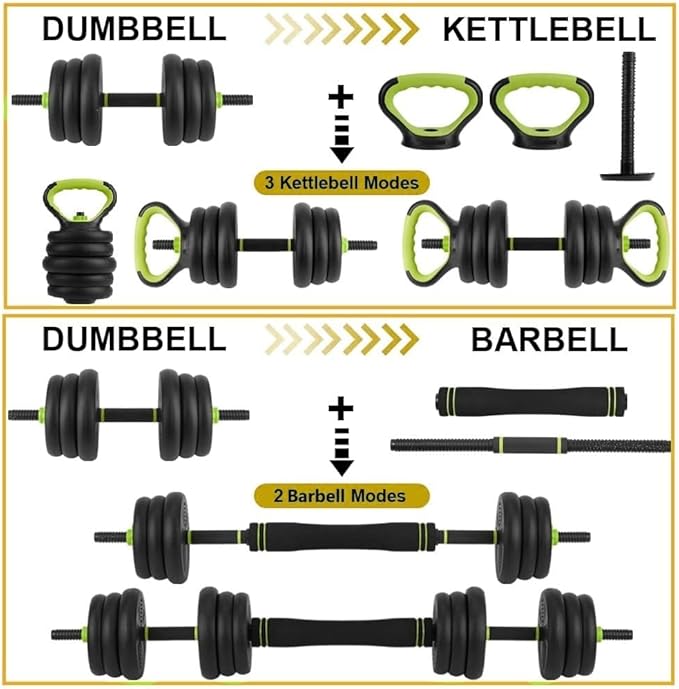 Adjustable Dumbbells, 44/66/88Lbs Free Weight Set with Connector, 4 In1 Weight Dumbbell Set Used As Kettlebells, Barbell, Push Up Stand, Fitness Exercise for Home Gym Suitable Men/Women
