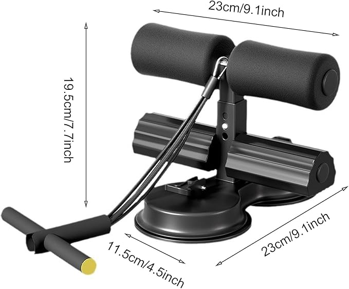 cdar Sit-up Assistant Bar with Resistance Band Abdominal Core Training Sit-up Foot Holder with Dual Suction Cups Home Gym Exercise Equipment