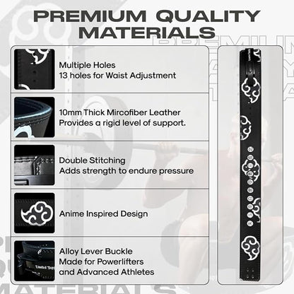 Anime Lever Belt, Weight Lifting Belt, Heavy Duty Powerlifting Weightlifting Gym Belt for Deadlifts Squats Back Support