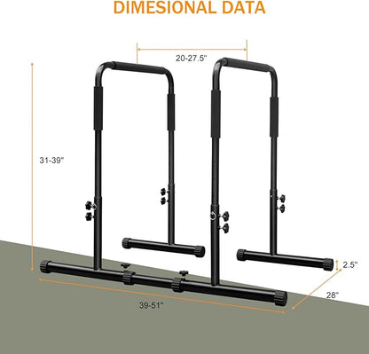 Dip Bar Adjustable Dip Stand Station for Home Fitness Workout Calisthenics Exercise Pull Up Stand Portable Parallel Bar