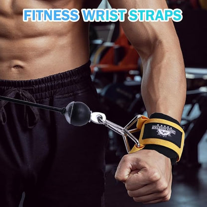 Wrist Cuffs for Cable Machines – Padded & Adjustable Straps for Lateral Raises, Tricep Pushdowns & Strength Training