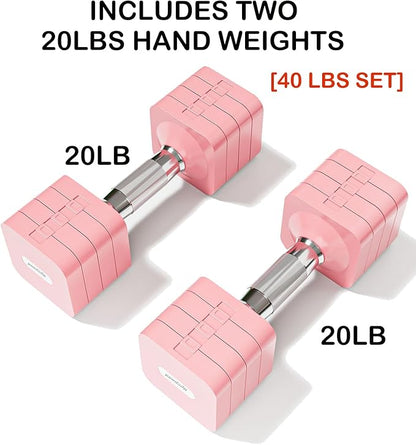 15LB 20LB 30LB 40LB 50LB Adjustable Dumbbell Set Free Weights Dumbbells Set for Women Men Hand Weights Sets Adjust Dumbbell Weight Sets for Home Gym Exercise Workout Strength Training Equipments