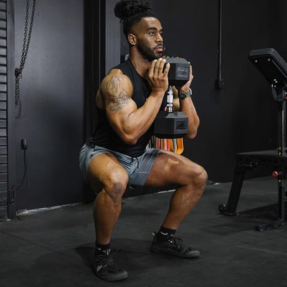 Titan Fitness Rubber Hex Dumbbells, 5 LB-50 LB Set of Pairs, Roll-Resistant Hexagonal Free Weights, Hex Dumbbell Set with Chrome-Coated Handles, Free Weight Set, Strength Training Equipment