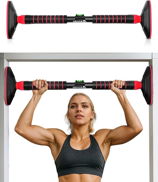Abahub Doorway Pull-Up Bar with Safety Lock, Home Use Heavy-Duty Door Frame Pull-Up Bar for Upper Body Workout, Adjustable Strength Training Horizontal Bar Supporting Up to 220 LBS