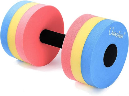 UNAOIWN Water Weights for Pool Exercise 2Pcs Water Dumbbells Aerobics Pool Barbells Lightweight Resistance Aquatic Dumbbell for Swimming