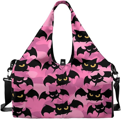 Gym Bag with Yoga Mat Holder Large Tote Bag With Multi Pockets for Women Men Dry Wet Separated Pocket Carryall Yoga Tote Bag for Pilates Travel Workout Office