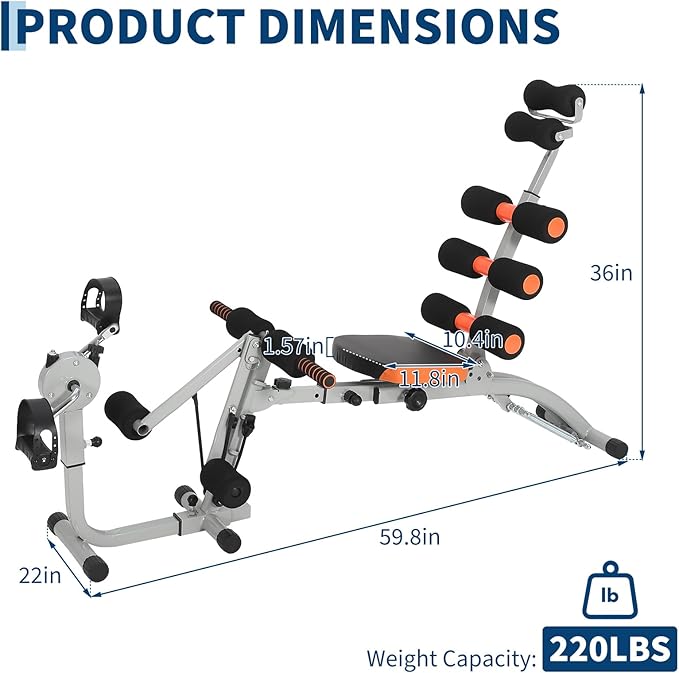 Adjustable Abdominal Trainer,Multi-Functional Ab Trainer Bench for Home Gym