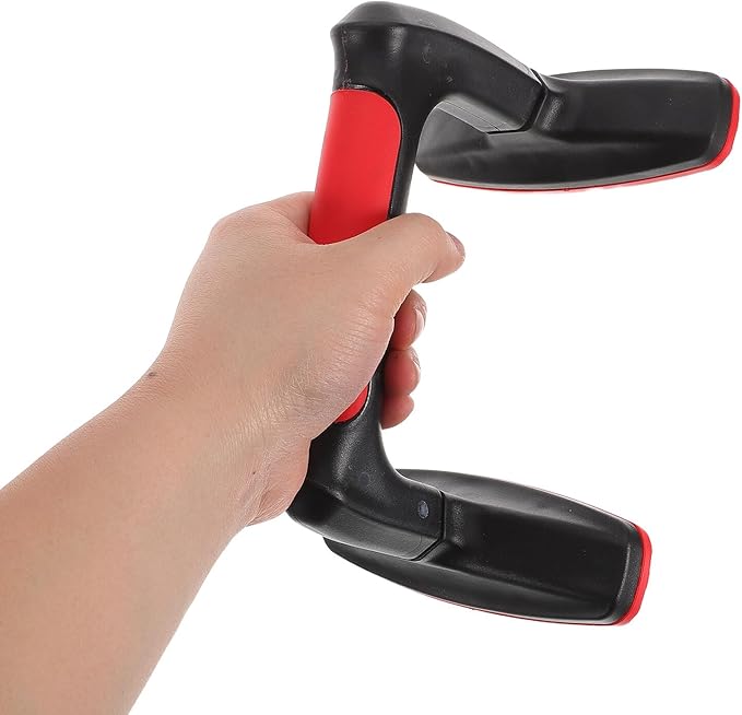 2pcs Red Plastic Parallettes Push up Bars for Home Gym Strength Training Equipment with Non-slip Handles for Calisthenic Floor Exercise and Chest Muscle Workout