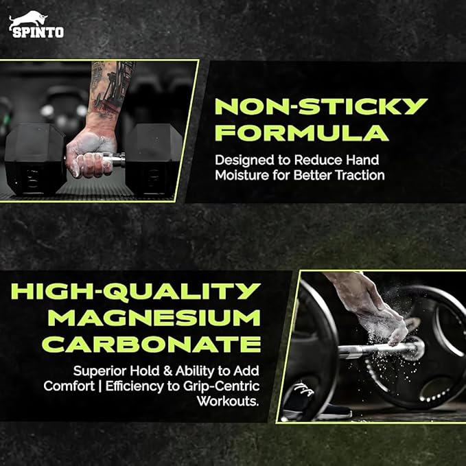 Spinto Fitness Chalk Block 8-Pack Pure Magnesium Carbonate Gym Chalk for Grip & Moisture Control Weightlifting, Powerlifting, Rock Climbing, Gymnastics & Functional Training