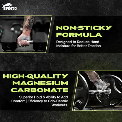 Spinto Fitness Chalk Block 8-Pack Pure Magnesium Carbonate Gym Chalk for Grip & Moisture Control Weightlifting, Powerlifting, Rock Climbing, Gymnastics & Functional Training