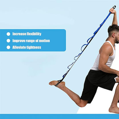 Stretch Strap Yoga Stretching Band MultiLoop Fitness Equipment for Yoga Pilates Muscle Stretching Physical Workouts Durable Tight Weaving Technology Unbreakable Design for Men