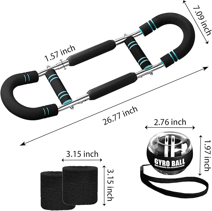 Adjustable Twisted Arm Trainer 60-110 Gyro Ball- Chest Workout Equipment, Arm Twister&Shoulder Exercise Equipment, Durable Chest Trainer for Men, Portable Home Exercise Equipment,Arm Forcerod