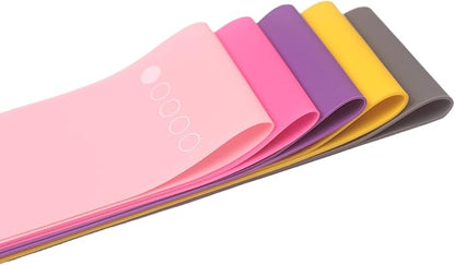 Resistance Loop Exercise Bands with Carry Bag| Workout Loop Bands for Body Workout Fitness Stretch| Set of 5