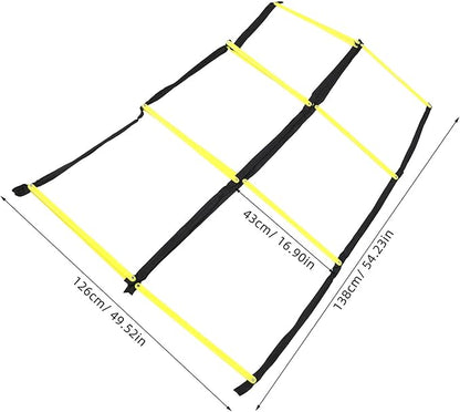 PRETYZOOM Agility Ladder Soccer Training Equipment Yellow Foldable Soft Ladder for Football Speed and Footwork Drills for Athlete Conditioning