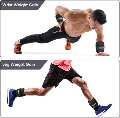 APEXUP 10lbs/Pair Adjustable Ankle Weights for Women and Men, Modularized Leg Weight Straps for Yoga, Walking, Running, Aerobics, Gym, Physical Therapy