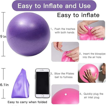 Mini Yoga Balls 9 Inch Exercise Pilates Therapy Balance Micropore Ball Barre Equipment for Home Stability Training Physical Core Training