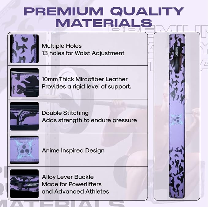 Anime Lever Belt, Weight Lifting Belt, Heavy Duty Powerlifting Weightlifting Gym Belt for Deadlifts Squats Back Support