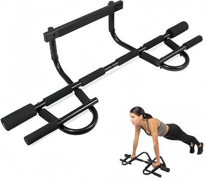2025 Upgrade Pull Up Bar, 440 lbs Heavy Duty Upper Body Fitness Workout Bar| Multi-Grip Strength for Doorway | Indoor Chin-Up Bar Fitness Trainer for Home Gym Portable