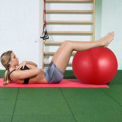 BESTYASH 4pcs Anti-Burst Yoga Balls PVC Exercise Balancer Mini Pilates Balls Thickened Non-Slip Stability Trainer for Core Workout Home Gym Fitness (15-35cm Random Size, Red Pink Blue