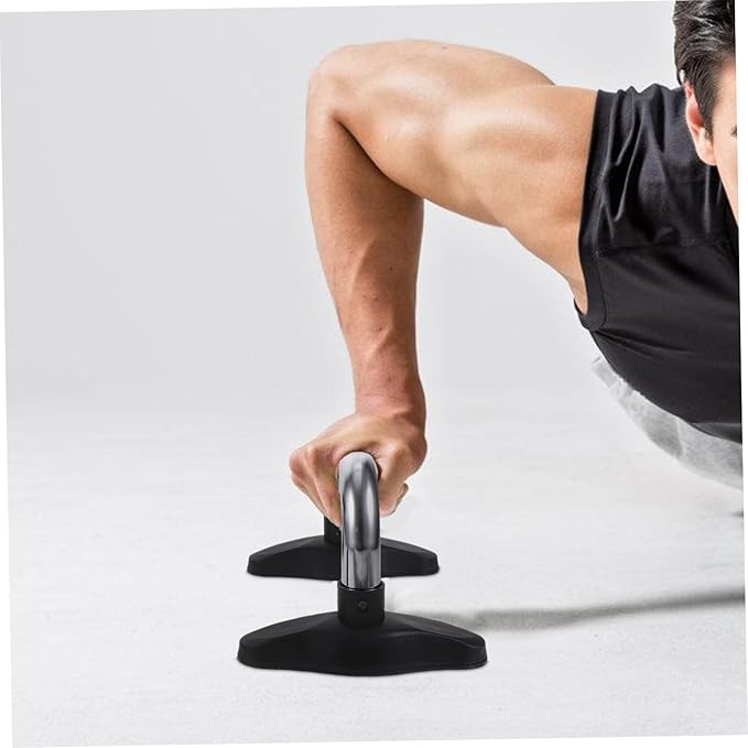Milisten Push-Up Handles for Strength Training Non-Slip Foam Grip Steel Construction Home Workout Equipment 1 Pair for Men Fitness Accessories Random Color