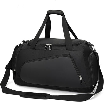 Waterproof Gym Bag with Shoe & Wet Compartment for Men/Women,Sports Duffle Bags for Workout/Fitness/Travel(Black,20"x11"x11")