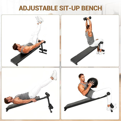 Sit Up Bench for Workout Home Gym-Adjustable Bench with Thick Pads for Ab Exercise,Weight Capacity 220 LBS