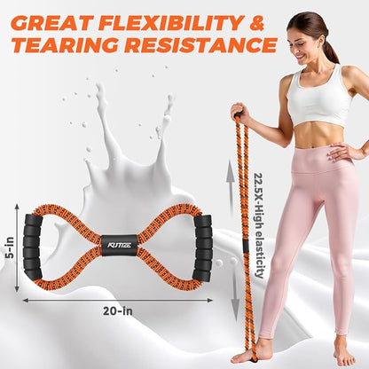 Figure 8 Resistance Bands for Arm, Back, Workout Bands for Working Out, Heavy Exercise Bands with Handles for Strength Training, Physical Therapy, Pilates, Yoga, Home Gym Equipment for Women and Men