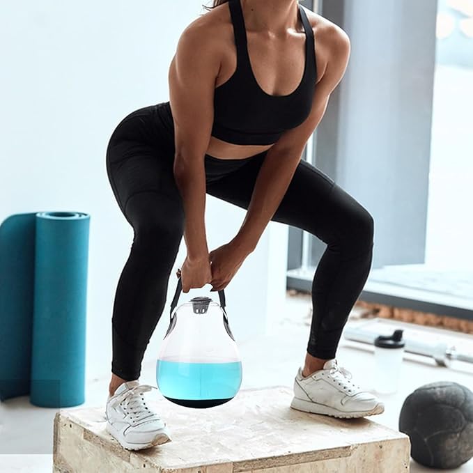 Fitness Water Bag, Weighted Inflatable Kettlebell, Adjustable Training Weight, Flexible Core Workout Tool, Fitness Equipment for Home, Travel, Work Area, Balance Exercises, Strength Training
