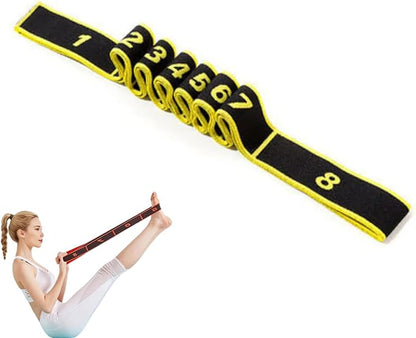 Fitness Resistance Band for Stretching and Yoga, Number Stretch Resistance Band with Clear Markings, 8-Section Elastic Training Bands for Yoga, Stretching, Pilates, Fitness
