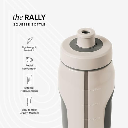 Simple Modern Rally Squeeze Plastic Water Bottle | 30oz Locking Leakproof Cup for Gym, Sports, Electrolytes, Travel | Almond Drift
