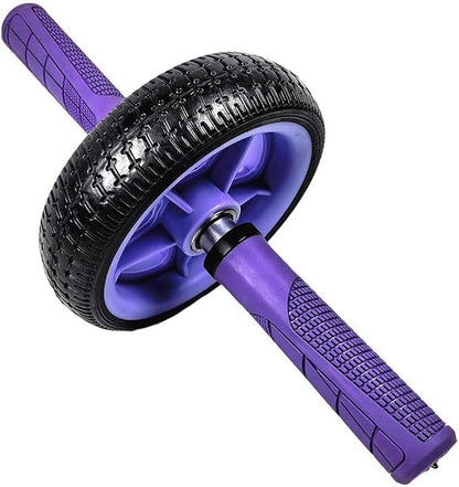 Home Fitness Abdominal Exerciser with Single Wheel, Durables 500 lb Load Capacity, Ergonomic 150 mm EVA Handle, Textured Non-Slip Tire for Stable Rolling on Multiple Surfaces(purple+purple)