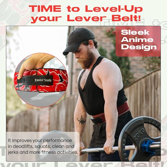 Anime Lever Belt, Weight Lifting Belt, Heavy Duty Powerlifting Weightlifting Gym Belt for Deadlifts Squats Back Support