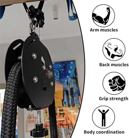 Exercise Suspension Trainers,Portable Cable Pulley System,Endless Rope Trainer,Home Gym Equipment for Grip,Arms,Back,Body Coordination Exercises