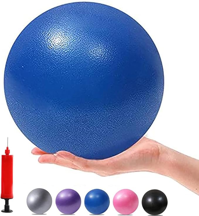 Mini Yoga Balls 6 Inch Exercise Pilates Therapy Balance Micropore Ball Barre Equipment for Home Stability Training Physical Core Training with Pump