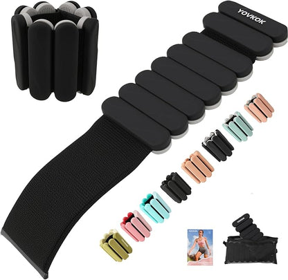 Ankle Weights for Women Men, Silicone Wrist Weights Set of 2 - Wearable Leg Weights/Arm Weights Ideal for for Home Gym Workout, Running, Yoga, Pilates, Barre, Exercise, Strength Training