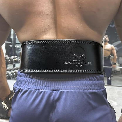 Spartan Weight Lifting Belt (5mm Thick) - Genuine Leather Lifting Belt Gym for Men & Women - Functional Workout Belt - Gym Belt for Weightlifting, Powerlifting, Squat & Deadlift - Adjustable Weightlifting Belt