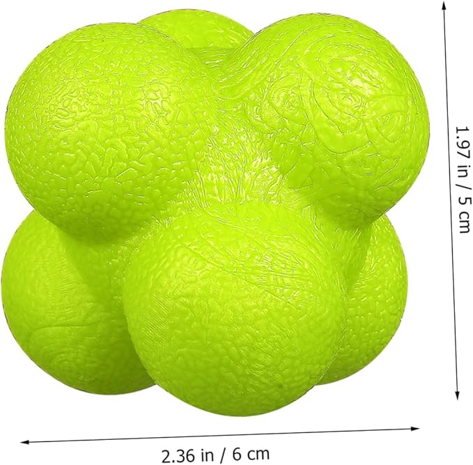 6 Pcs Hexagonal Reaction Training Balls for Fitness Agility and Hand Eye Coordination High Difficulty Challenge with Colorful Bounce Design for Exercises