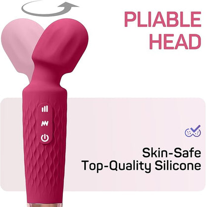 Personal Massager - 4H Max Runtime & Ultra-Quiet - Waterproof - 20 Modes 8 Speeds for Deep Tissue Back Massage, Post-Workout Recovery and Neck Muscle Relaxation（LX-Red）