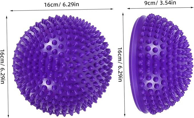 GALPADA 4 Pcs Hedgehog Balance Balls Domed Stability Trainer Dots for Kids Adults Spiked Fitness Balance Equipment for Coordination Sensory Integration Yellow Red Green Purple