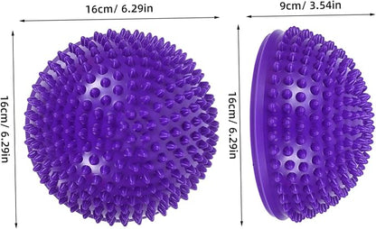 GALPADA 4 Pcs Hedgehog Balance Balls Domed Stability Trainer Dots for Kids Adults Spiked Fitness Balance Equipment for Coordination Sensory Integration Yellow Red Green Purple