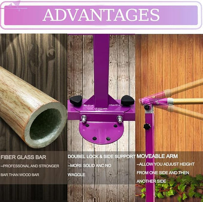 Gymnastics Bar for Kids Girls Ages 3-15 with Ring for Home Indoor Training Equipment- Steady Steel Construction, Anti-Slip, Easy to Assemble, 3' to 5' Adjustable Height