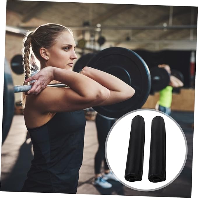 Kisangel 2pcs Thick Barbell Pad Squat Cushion with Neck and Shoulder Protection Ergonomic Weightlifting Cover for Squats Lunges Hip Thrusts High Grip Non Slip Support for Comfortable