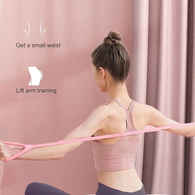 Exercise Resistance Bands Set, Pilates Stretching Kit, Portable Silicone Yoga Bands for Shoulder Workout & Flexibility Training