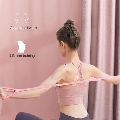 Exercise Resistance Bands Set, Pilates Stretching Kit, Portable Silicone Yoga Bands for Shoulder Workout & Flexibility Training